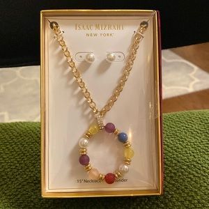 Isaac Mizrahi 15” Necklace & Earrings, NIB, ready for gifting or enjoy yrslf